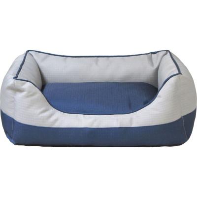 Sleep Zone 2 Tone Plush Bed Gray/Navy 20 in.