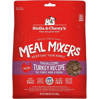 Stella & Chewy's Freeze Dried Raw Meal Mixers Dog Food Topper Tantalizing Turkey Recipe 35 oz.