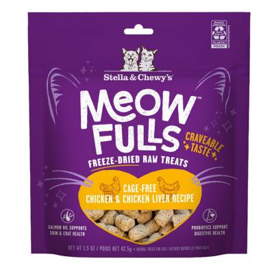 Stella & Chewy's Meowfulls Chicken & Chicken Liver Cat Treats 1.5 oz.