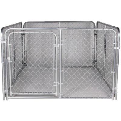 Stephens Pipe & Steel Silver Dog Kennel 6 ft. OAL 8 ft. OAW 4 ft. OAH Steel Galvanized