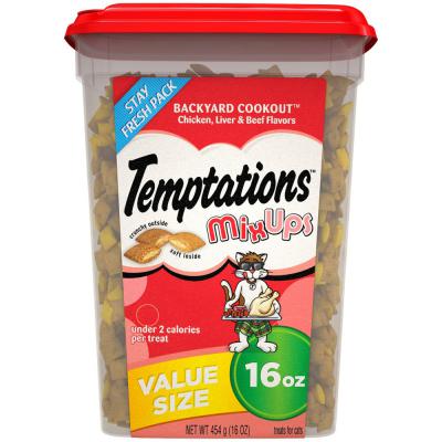 Temptations MixUps Crunchy & Soft Adult Cat Treats Backyard Coookout 16 oz.