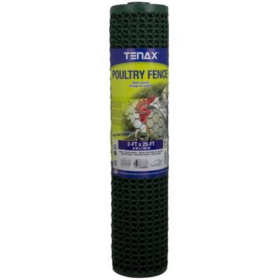 Tenax Plastic Hex Net Poultry Fence Green 2 x 25 ft.