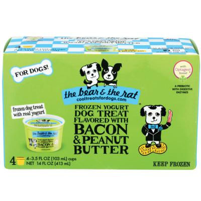 The Bear & The Rat Frozen Dog Treat Bacon & Peanut Butter 3.5 oz. 4 Pack