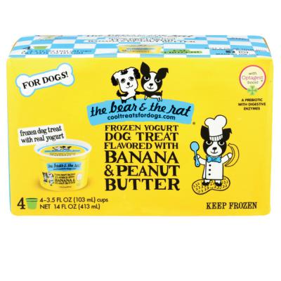 The Bear & The Rat Frozen Dog Treat Banana & Peanut Butter 3.5 oz. 4 Pack