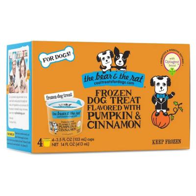 The Bear & The Rat Frozen Dog Treat Pumpkin & Cinnamon 3.5 oz. 4 Pack