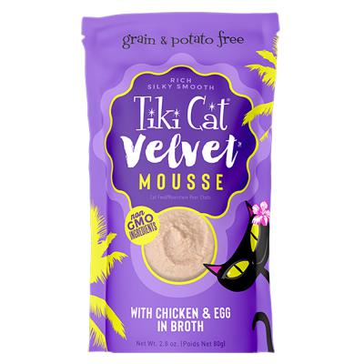 Tiki Cat Velvet Mousse Wet Cat Food Chicken and Egg 2.8 oz.