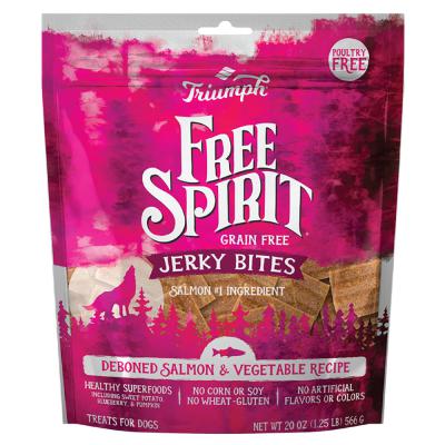 Free Spirit Grain Free Jerky Bites Salmon & Sweet Potato Recipe 20 oz.