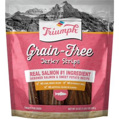 Triumph Grain-Free Jerky Dog Treats Salmon & Sweet Potato 24 oz.