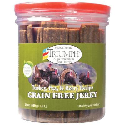 Triumph Grain-Free Jerky Dog Treats Turkey, Pea, & Berry 24 oz.