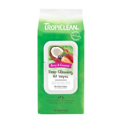 TropiClean Deep Cleaning Wipes for Dogs 100 ct