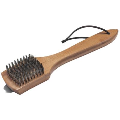 Weber Grill Brush 2.4 in. W Brush Stainless Steel Bristle Bamboo Handle 12 1/2 in. L