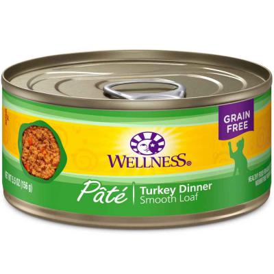 Wellness Grain-Free Turkey Pate Dinner For Cats 5.5 oz.