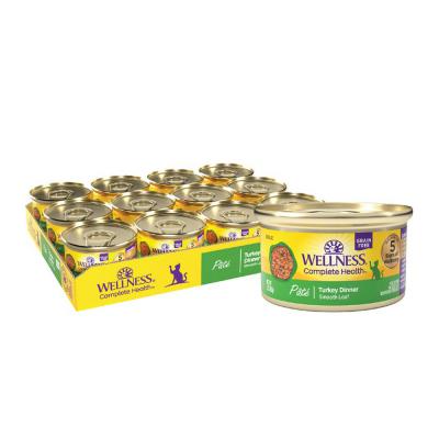 Wellness Complete Health Grain Freened Cat Food Turkey Dinner Pate 3 oz.