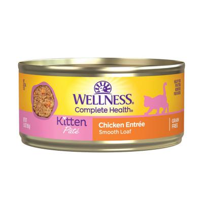 Wellness Complete Health Natural Grain Free Kittenned Wet Cat Food Chicken Entree Recipe 5.5 oz