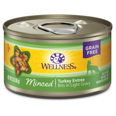 Wellness Complete Health Natural Grain Free Wetned Cat Food Minced Turkey Entree 3 oz.