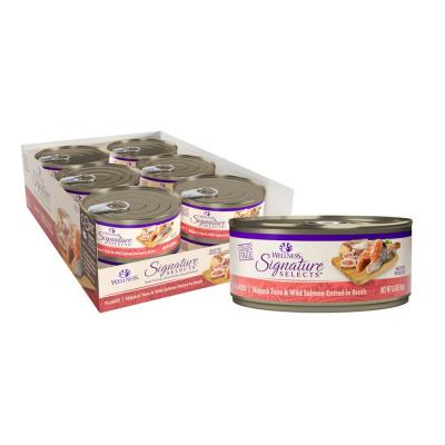 Wellness CORE Signature Selects Grain Freened Cat Food Flaked Skipjack Tuna & Wild Salmon in Broth 5.3 oz.