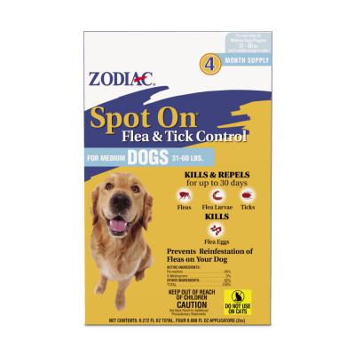 Zodiac Spot On Flea & Tick Control Medium Dogs 31-60 lb. 4 ct