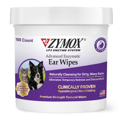 Zymox Advanced Enzymatic Ear Wipes for Cats & Dogs 100 ct